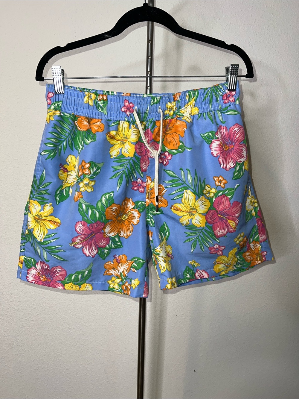 Polo Ralph Lauren Men's Blue Hawaiian Floral Swim Trunks